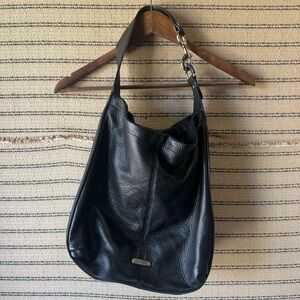 Coach Black Pebbled Leather Women's Bag with Silver Hardware
